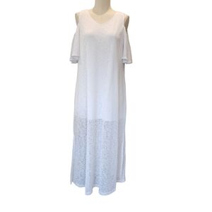 NWT'S PAISLEY VINE White Cold Shoulder Maxi Dress